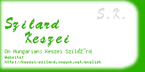 szilard keszei business card